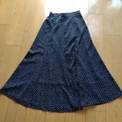 ロペピクニック　ロングスカート　ブラック白の水玉模様　38