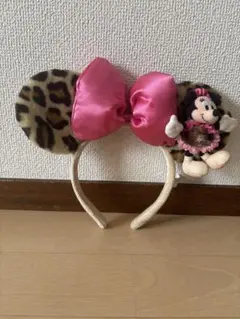 ミニーマウス ヒョウ柄カチューシャ