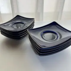【美品】深川製磁 舟型茶托 10枚セット フカガワブルー