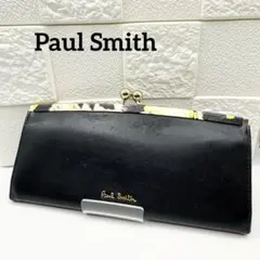 Paul Smith ポールスミス がま口 長財布 花柄 ブラック レディース