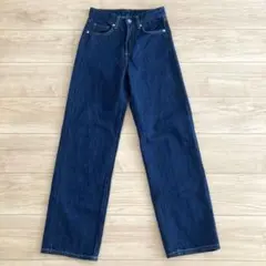 木の実から作ったカポック混　デニムストレートパンツ