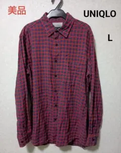 美品　UNIQLO フランネルチェックシャツ L ネルシャツ オールドユニクロ
