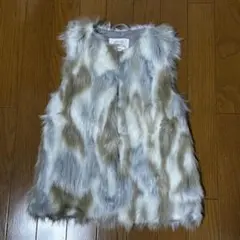 ZARA GIRLS ファーベスト ホワイト・グレー