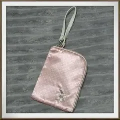 Hallmark/ホールマーク ドット柄ポーチ 小物入れ プードル 刺繍 サテンのサムネイル
