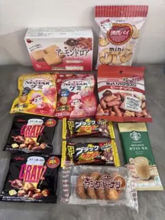④ お菓子詰め合わせ　11点セット　まとめ売り　ブラックサンダー　グミ　スタバのサムネイル