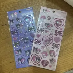 ビジューシール マイメロ＆クロミ ピンクとバイオレット