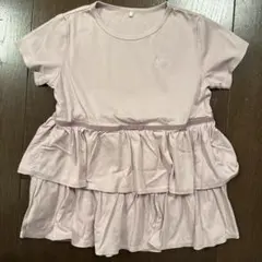 組曲キッズフリル付きピンクTシャツ 140