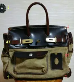 高級感のあるブラウン レザー トートbag