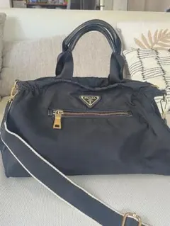 PRADA 2way トートバッグ テスート ボンバー キルティング 黒 - メルカリ