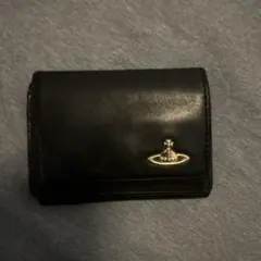 Vivienne Westwood レザー 三つ折り財布 ブラック オーブロゴ