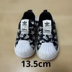adidas Disney スリッポン 黒/白　ミッキー　13.5cm
