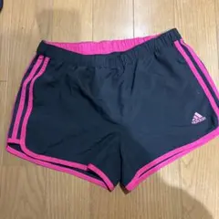 adidas ショートパンツ M 黒/ピンク
