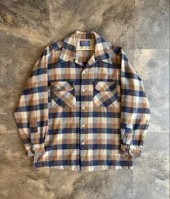 60s PENDLETON ヴィンテージ ウール ボードシャツ / 希少チェックのサムネイル
