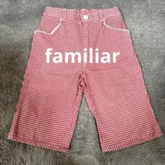 familiar 赤チェック ハーフパンツ 120