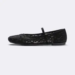 GU ブラック レース フラットシューズ バレエシューズ 24.5cmのサムネイル