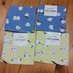 セリア生地　シマエナガ　4枚セット