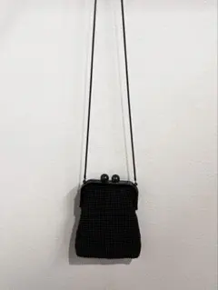 zara ビーズ ブラック がま口ハンドバッグ
