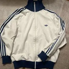 80s adidas トラックジャケット　ヴィンテージ　ホワイト/ネイビー　希少