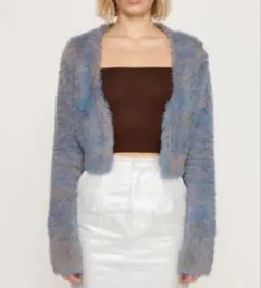 SLY スライ　MINKY CROPPED COMPACT カーディガン