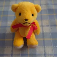 黄色クマのマスコットキーホルダー