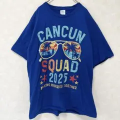 Tシャツ 半袖 L ブルー 青 プリント アメカジ US古着 夏服 グラフィック