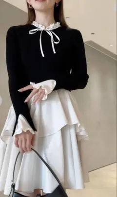 新品タグ付き SNIDEL Sustainableドッキングミニニットワンピース