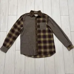 GROVE HOUSE フランネルシャツ チェック柄 ブラウン Mサイズ