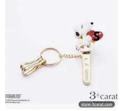 スヌーピーのバッグ/キークリップ/スリーカラット/イニシャルS