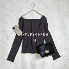ローリーズファーム/リブカットソー長袖Tシャツスクエアネックコットン混M☘️のサムネイル