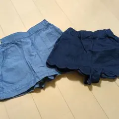 デニムスカート風ショートパンツセット