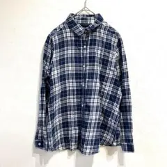 【セール✨】エイチケーワークスロンドン チェックシャツ ブルー M 綿100%