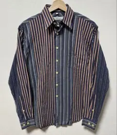 【ポルトガル製】Ben Shermanマルチストライプシャツ 筆記体ロゴ モッズ