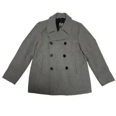 新品 ジーユー ウールブレンドピーコート 裏地付き 予備ボタン メンズ