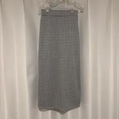 格子柄　ロングスカート　黒