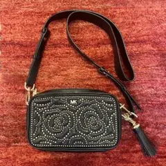 MK スタッズ装飾 ショルダーバッグ 黒 マイケルコース