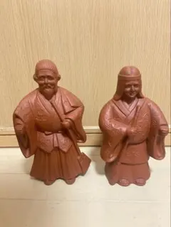 翁 媼 置物 夫婦人形 陶器製 縁起物 翁 媼 置物 夫婦人形 陶器製 縁起物 - メルカリ