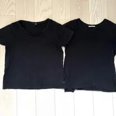 ブラック 半袖Tシャツ 2枚セット Lサイズ　Ｍサイズのサムネイル