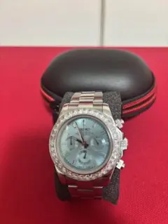 SEIKO MOD アイスブルー文字盤 ストーンベゼル クロノグラフ デイトナのサムネイル