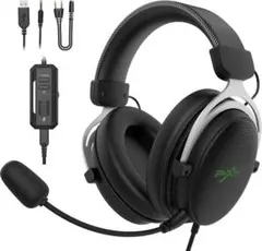 ゲーミングヘッドセット ヘッドセット　ゲーム用ヘッドホン　360°方向　マイク付