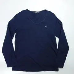 785美品 バーバリーブラックレーベル Vネック ロンT ネイビー メンズ 2