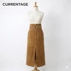 【美品】CURRENTAGE 本革スエード タイトスカート M キャメル やぎ革のサムネイル
