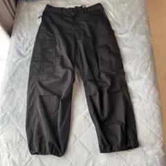 ブラックカーゴパンツ ゴムウエスト 4ポケット