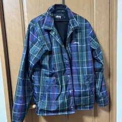 Stüssy チェック柄コーチジャケットM メンズ ステゥーシー