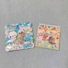 【新品】おはじきシール　フレーク　ぷくぷくあわわちゃんと動物