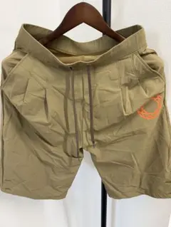 FEELCYCLE フィールサイクル　カーキ ショートパンツ オレンジロゴ