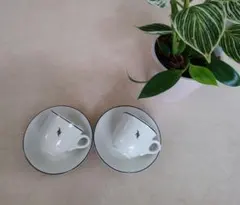 【未使用】ヴィンテージ ネスプレッソ エスプレッソ カップソーサーコレクター2客