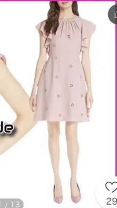 【KATE SPADE】フローラル柄☆フレアスリーブミディワンピ