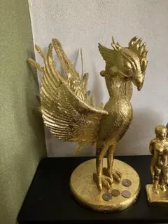 鳳凰 彫刻 置物 金色 ゴールド インテリア