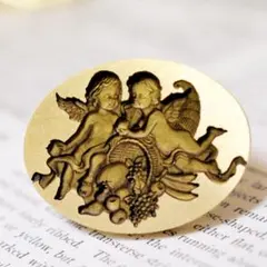 シーリングワックススタンプ　真鍮ヘッド　果物と天使　3D可愛いスタンプ