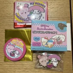 ちいかわサンリオキャラクターズ　カニちゃん　古本屋　ピンズ　缶バッジ　カード